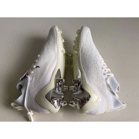 Adidas ADIZERO Primeknit Triple White Chrome Football Cleats GX5420 Men’s Sz 14 - Picture 10 of 12